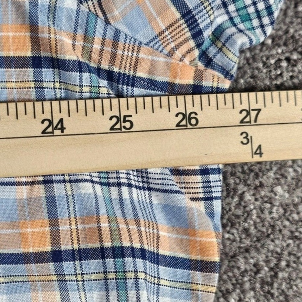 Ralph Lauren Button Down Mens XXL Blue Orange Plaid Classic Fit Cotton Preppy - Picture 6 of 11